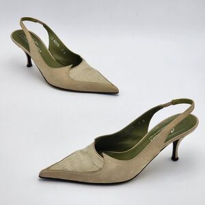 Donald J Pliner Resto Pointed Toe Slingback Kitten Heel Size 7